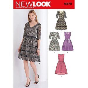 New Look Sewing Pattern 6370‎ Dress Misses Size 8-18